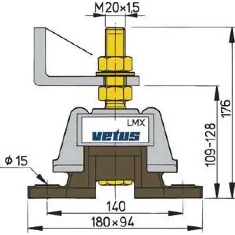 Vetus Esnek Motor Takozu, Tip Lmx