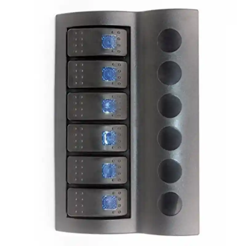 BFY Marin Otomatik Sigortalı Switch Panel, 6 Anahtar, Mavi