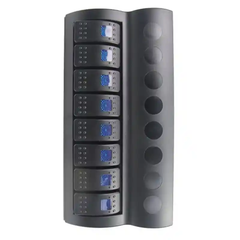 BFY Marin Otomatik Sigortalı Switch Panel, 8 Anahtar, Mavi