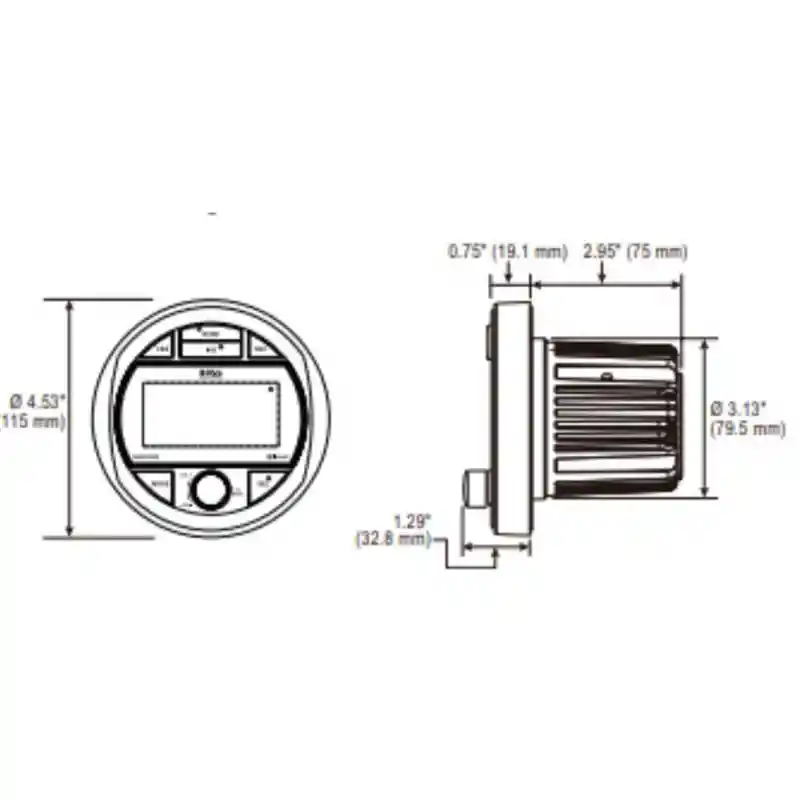 Boss Audio MGR300B Systems Yuvarlak Marin Teyp