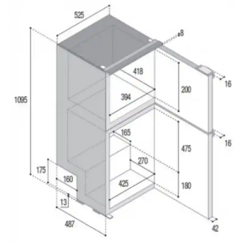 Buzdolabı/dondurucu. Model Dp150i