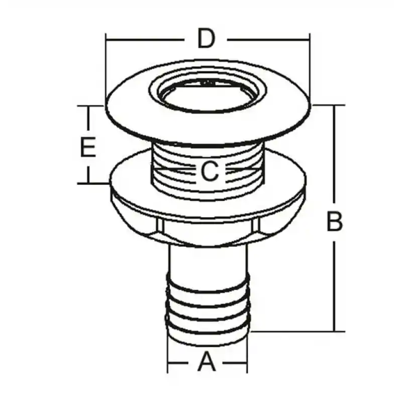 Firar. 38mm. AISI 316 paslanmaz çelik.