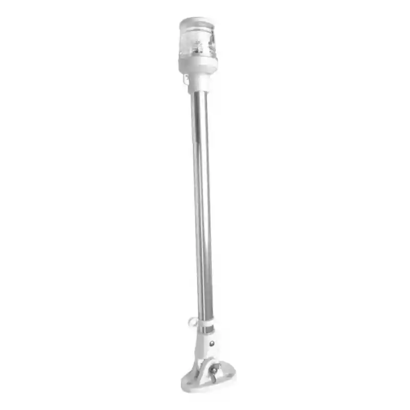 Işıklı Bayrak Direği Krom 48cm 12V Beyaz Led