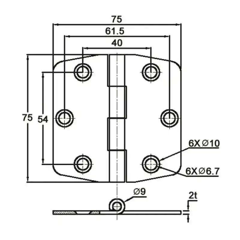 Kapaklı Menteşe 75mm*75mm