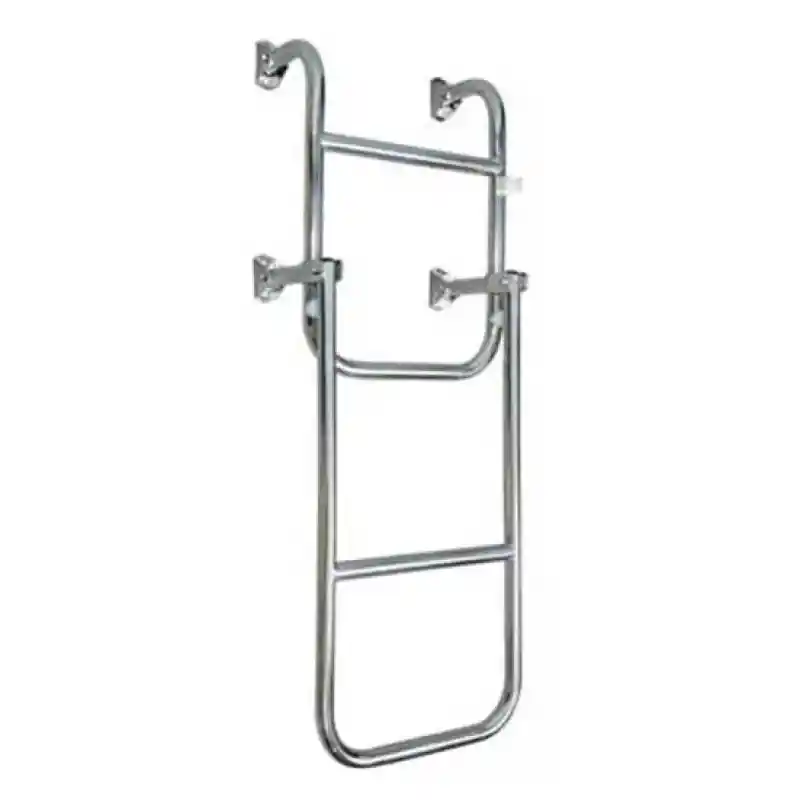 Katlanabilir Paslanmaz Krom Merdiven Genişlik: 24.5cm - 2+2 Basamak / 85cm