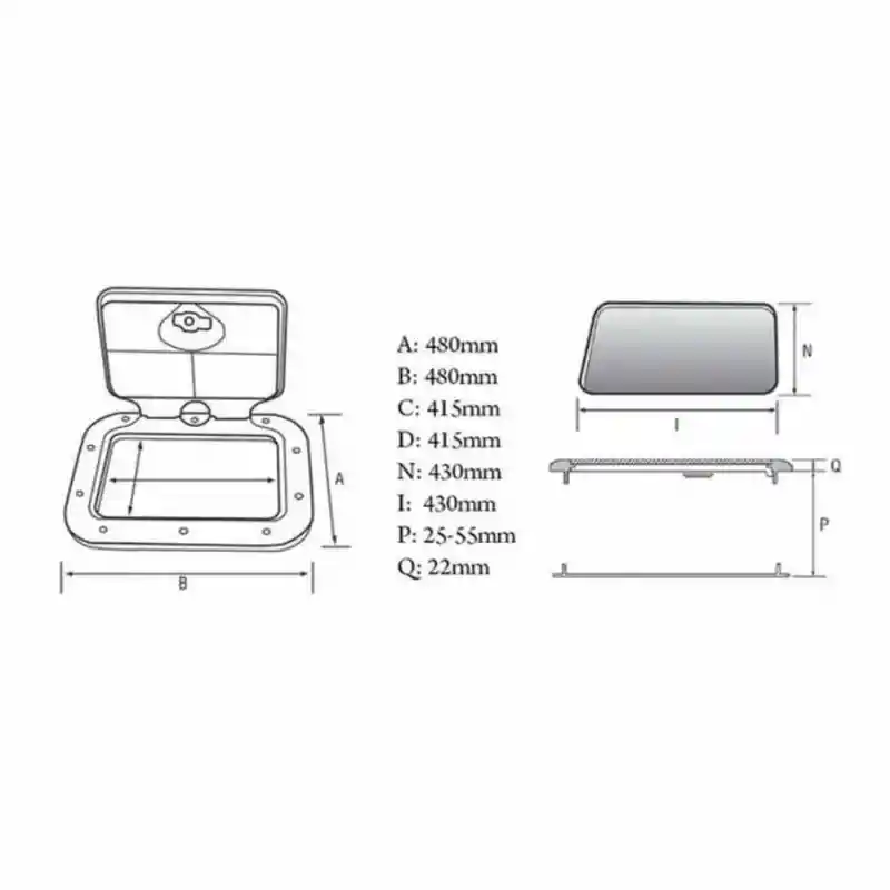 Nuova Rade Nouva Rade Plastik Hatch / 480 mm x 480 mm
