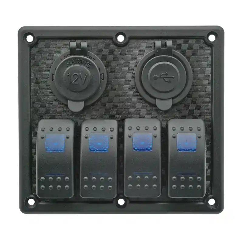 Lalizas 70428 Rocker Switch Panel LED 12v/24v (4 Rockers)