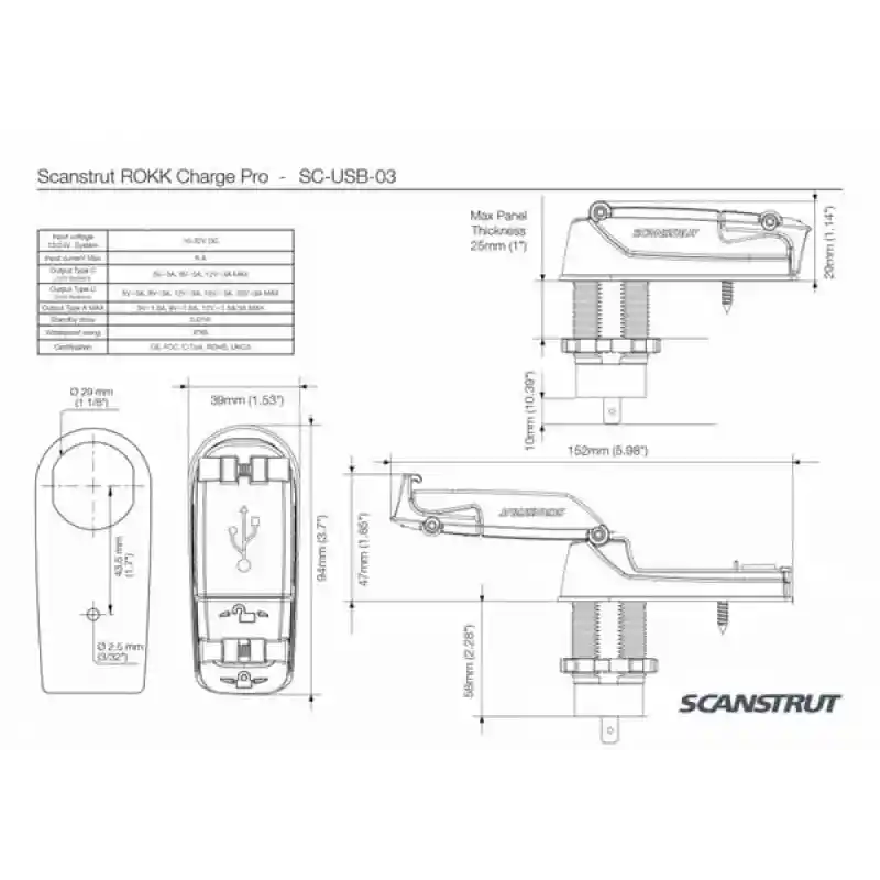 SC-USB-03 Hızlı Şarj Soketi
