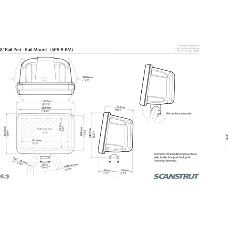SPR-8-RM BEYAZ 8 KOMPAKT POD, RAYA MONTAJ