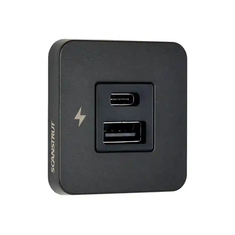 TILE-USB-A/USB-C ŞARJ SOKETİ, SİYAH ÇERÇEVE