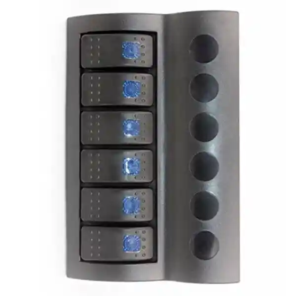 BFY Marin Otomatik Sigortalı Switch Panel, 6 Anahtar, Mavi