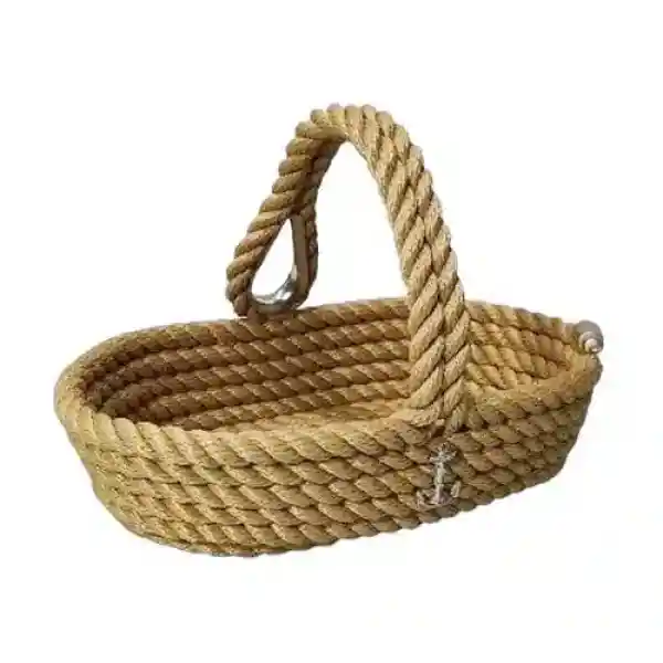 CaptainRA Kulplu Eşya Sepeti (oval) Krem