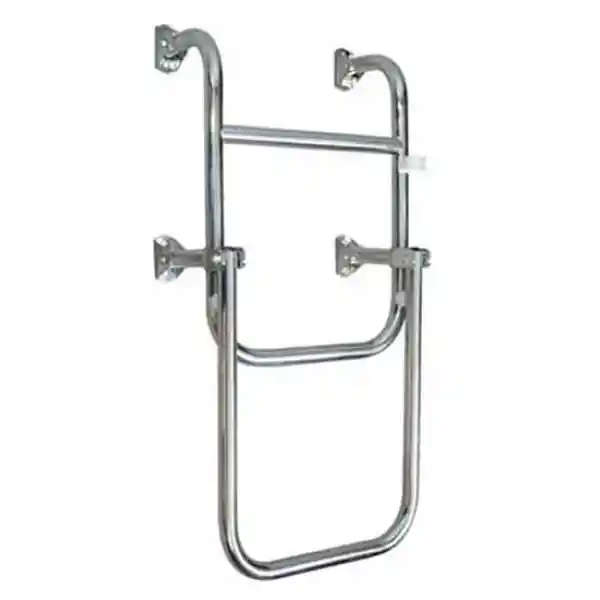 Katlanabilir Paslanmaz Krom Merdiven Genişlik: 24.5cm - 2+1 Basamak / 65cm