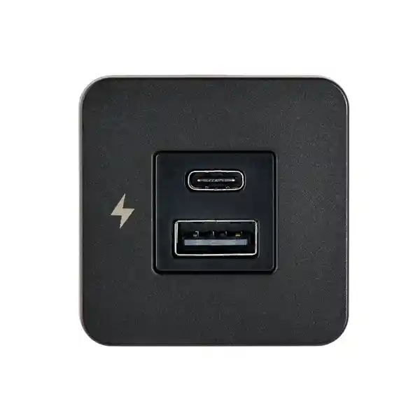 TILE-USB-A/USB-C ŞARJ SOKETİ, SİYAH ÇERÇEVE