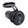 Dokunmatik Switchli USB + Type-c 12-24V Şarj Soketi