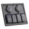 BFY Sigortalı Switch Panel USB + 12V Çakmaklık, 4 Anahtarlı
