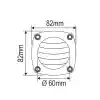Plastik havalandırma, beyaz 82x82mm