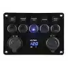 Switch Panel, 5 Anahtarlı, Voltmetre ve USB Şarjlı