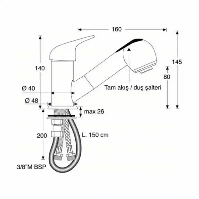 BARKA MD61301 Sıcak-soğuk Spiralli Musluk