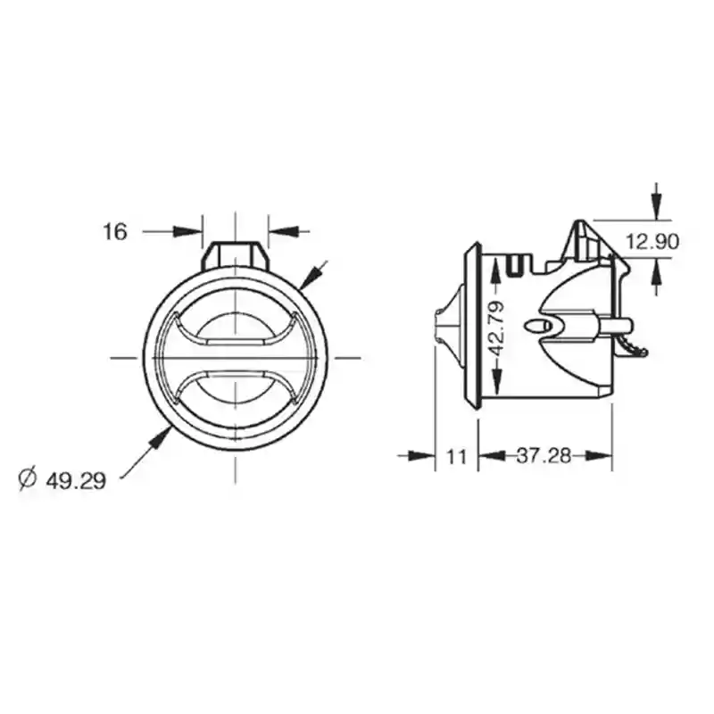 LAMP Dolap Kulpu Çevirmeli Ø50mm
