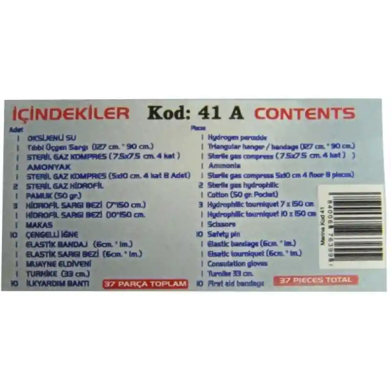  İlk Yardım Çantası - 37 Parça