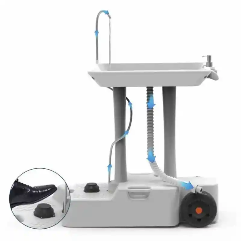 Porvaletti Tekerlekli Portatif Lavabo, 30L Temiz Su Tanklı