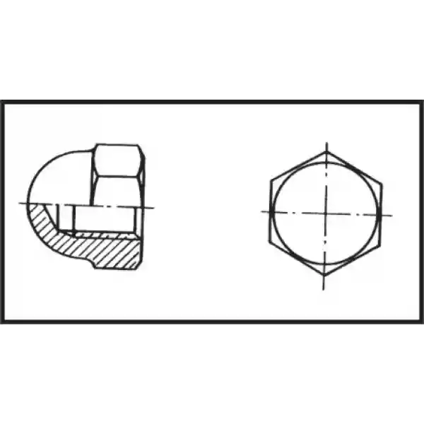 Kör Somun Μ 6 mm Aısı 316 Dın 1587, Unı 5721