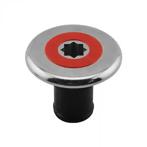 İnox Dolum Ağzı Ø 38mm, Kırmızı Kapaklı, Yakıt İçin, Siyah Gövde