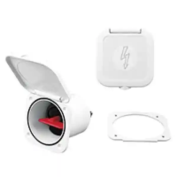 Case W/Battery Switch 250A, W/Watertight Lid, Cream