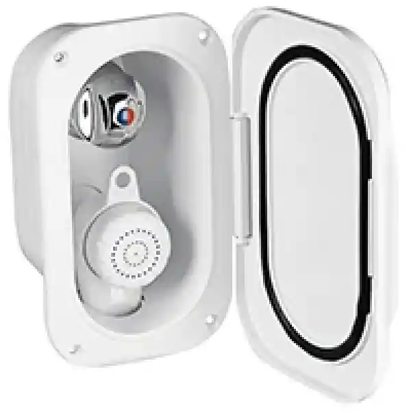 Case W/Shower &Mixertap, 5M Hose, Lid W/Gasket, Cream