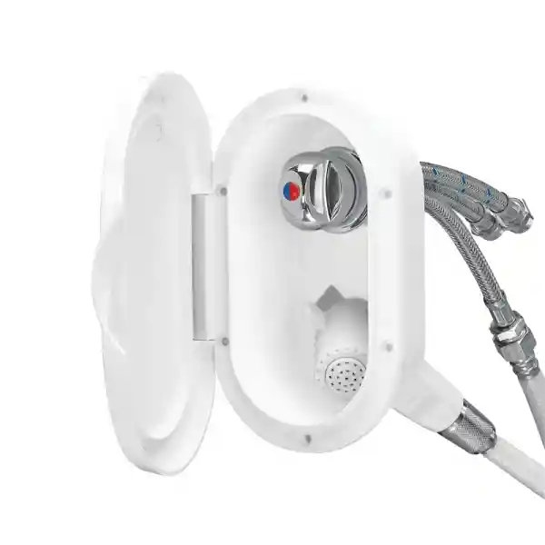 Case W/Wh.Shower, Mixer Tap, 3M Hose, W/Lid, Chrome