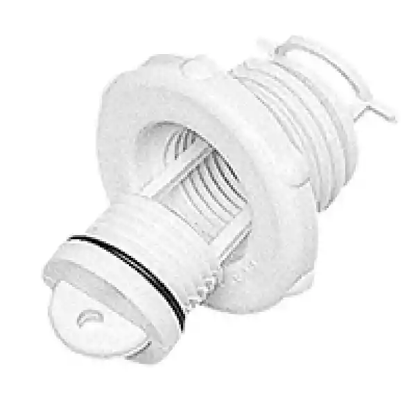 Drain Socket, Round, W/Captive Plug, Ø 46mm, Beyaz