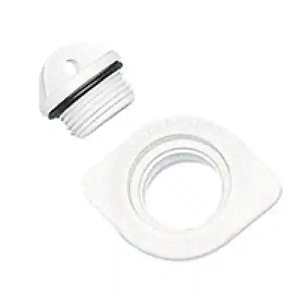 Drain Socket W/Plug, Oval, Plain, 48X36mm, Beyaz