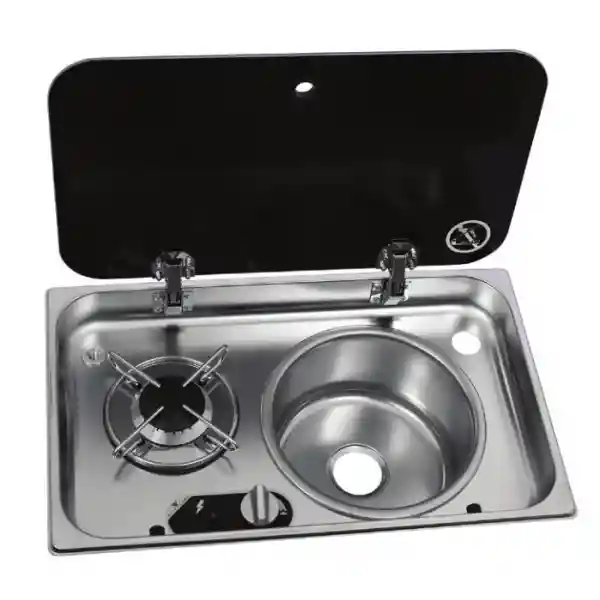 Navy Load Cam Kapaklı Ocak ve Sağ Evye NL24000