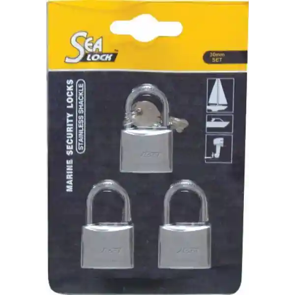 Sea Lock Asma Kilit Seti, Birleşik Anahtarlı 30mm