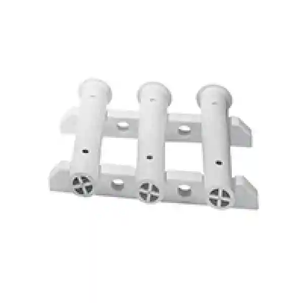 Storage Rack Set For 3 Rods, Bulkhead Mount, Beyaz