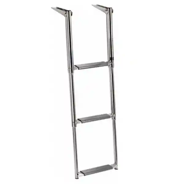  Teleskopik Krom Tekne Merdiveni 4 Basamak 110cm