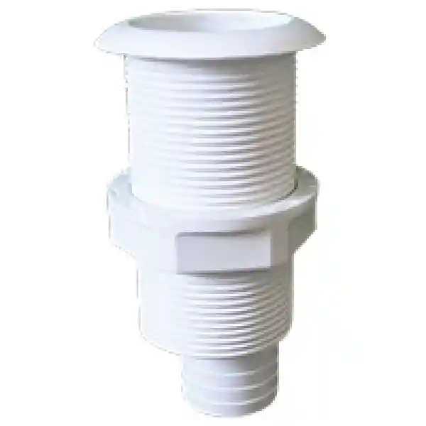 Thru-Hull 1 ½, W/Displaced Hose Barb, Ø 31mm, L87, Beyaz