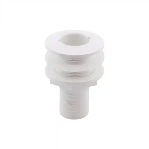 Thru-Hull Fitting 1 1/2, W/Hose Barb Ø 38mm & Washer, Beyaz, İso