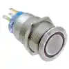 Push Button Switch W/Led Ring,On/Off,İnox304,12V Dc 5A,Blue