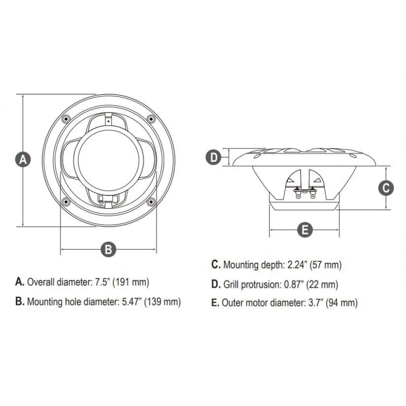 Boss MR6W Marin Hoparlör Seti 165mm 180W Beyaz