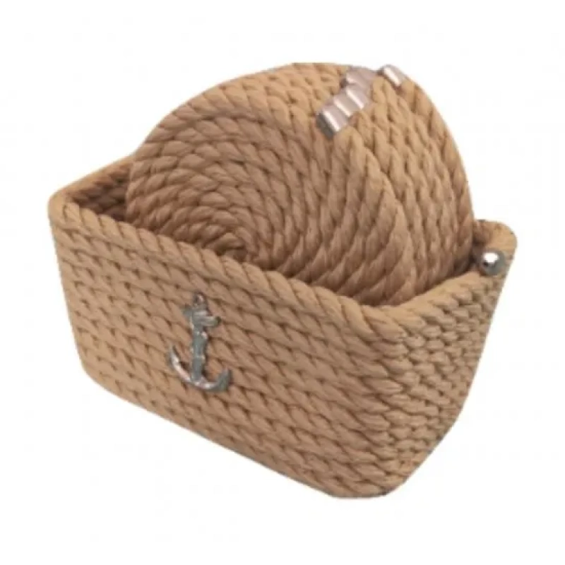 CaptainRA Dikdörtgen Kutulu Bardak Altlığı Bej