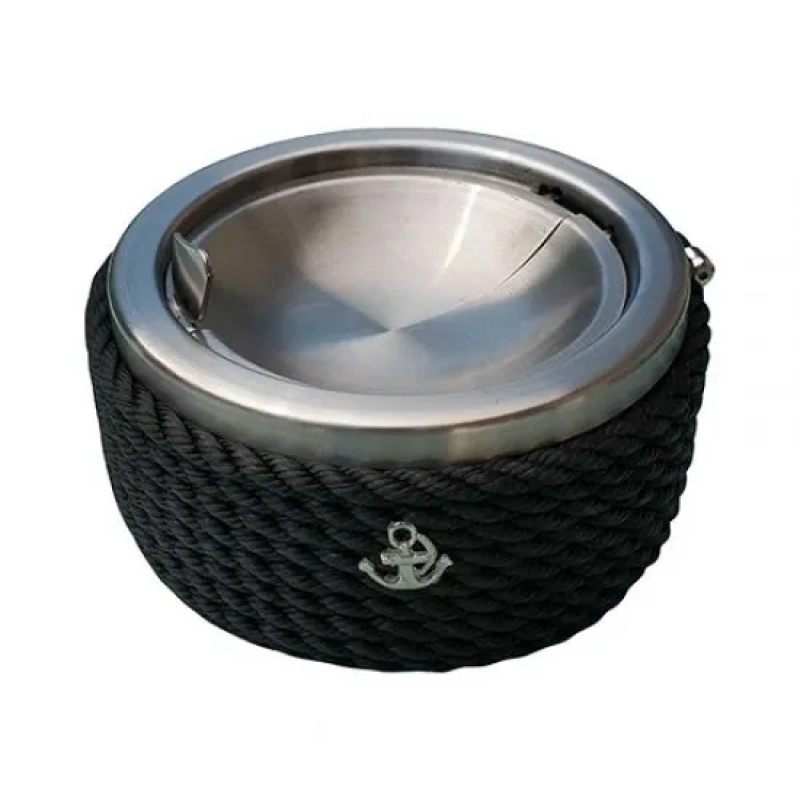 CaptainRA Krom Kapaklı Küllük Siyah