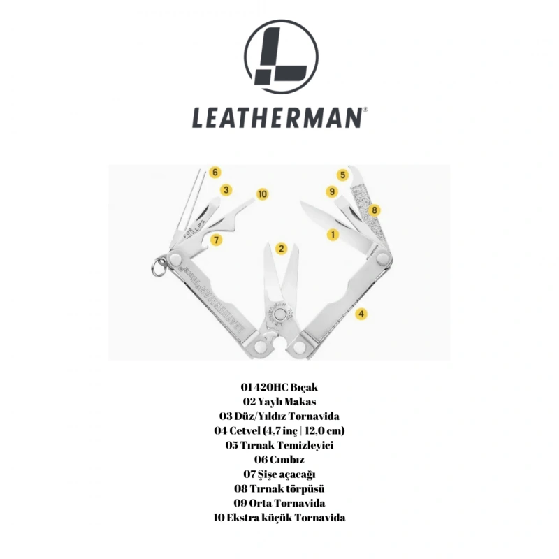 Leatherman Micra Slate 10 Fonksiyonlu Çakı