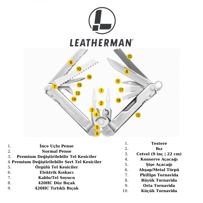 Leatherman Super Tool 300 19 Fonksiyonlu Çakı