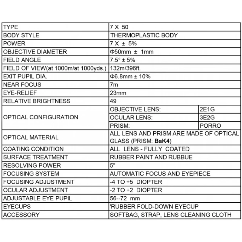Osculati 7x50 Marin Su Geçirmez Dürbün