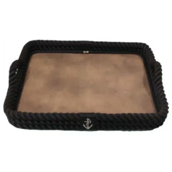 CaptainRA Kalın Halatlı Tepsi 56x43 Siyah