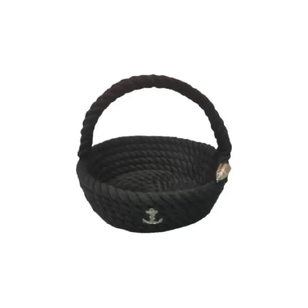 CaptainRA Kulplu Eşya Sepeti (Yuvarlak) Siyah