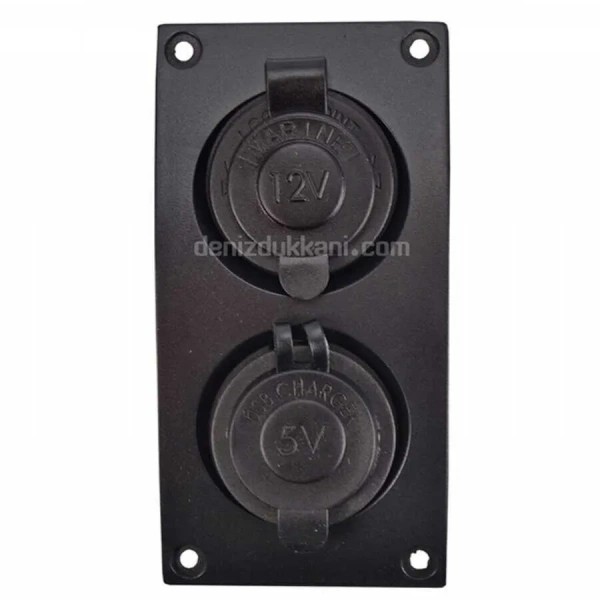 Su Geçirmez 12V Çakmak Soketi ve İkili USB Soketi Sigortalı