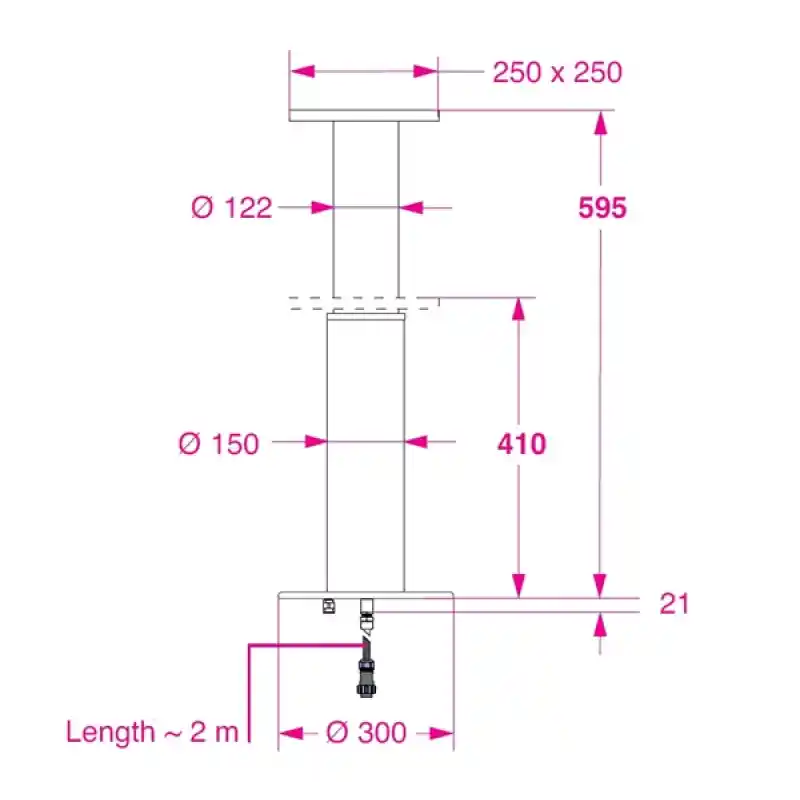Barka Elektrikli Koltuk Ayağı. 24V.Tek Kademe - 595mm